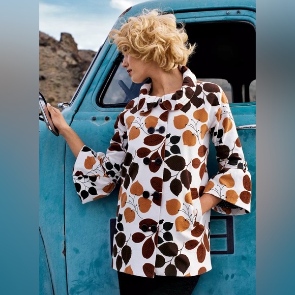 Anthropologie Elevenses changing colors fall leaf swing coat jacket artsy cozy - Picture 1 of 14